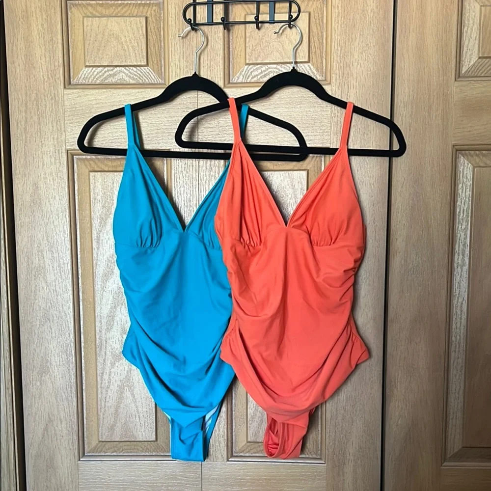 Vibrant Women's Swimwear Set - Blue and Orange - Picture 1 of 6